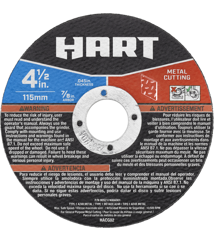 Hart HACG02 4-1/2″ отрезной диск по металлу